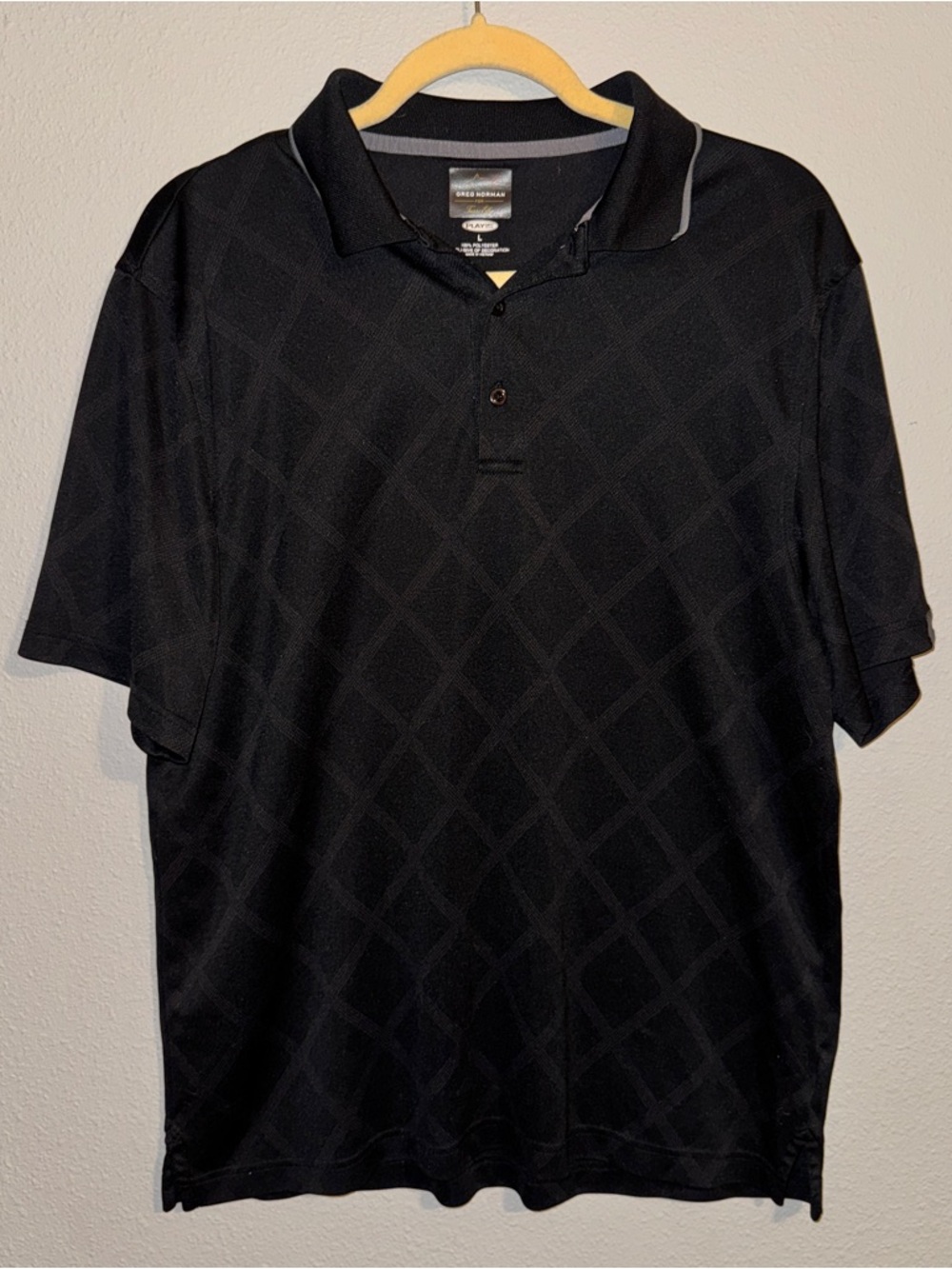 Greg Norman‎ for Tasso Elba Play Dry Golf Polo Black Diamond L